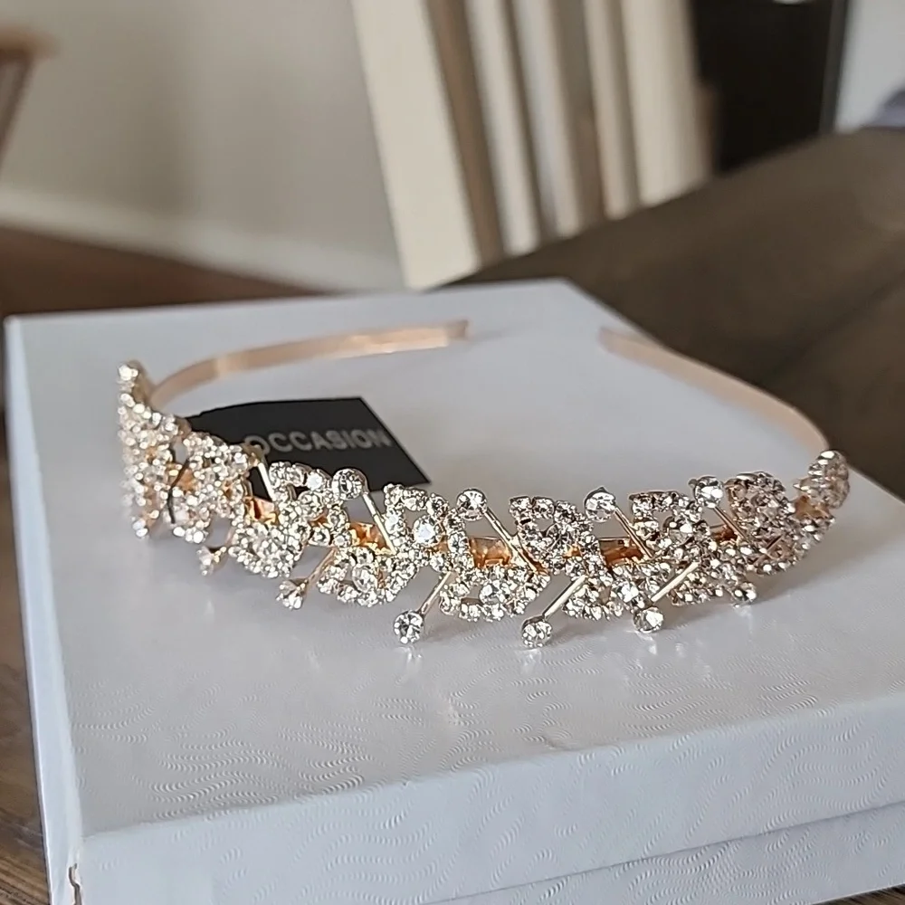 Occasion Rose Gold Headband With Crystals New With Tags